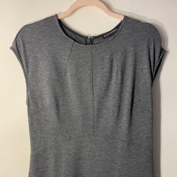 🔥 Banana Republic | Gray Ponte Knit Cap Sleeve Sheath Dress 10 - Picture 6 of 9